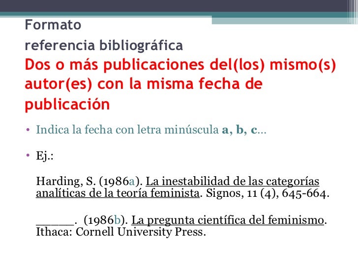 sistema de citas autor fecha